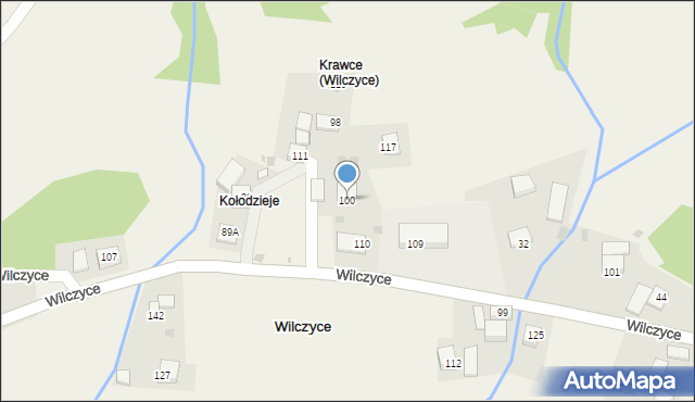 Wilczyce, Wilczyce, 100, mapa Wilczyce