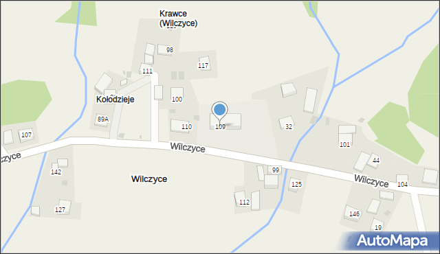 Wilczyce, Wilczyce, 109, mapa Wilczyce