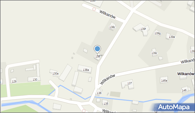 Wilkanów, Wilkanów, 138, mapa Wilkanów