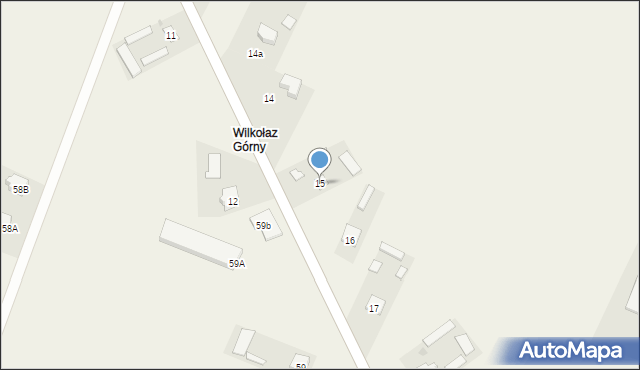 Wilkołaz Górny, Wilkołaz Górny, 15, mapa Wilkołaz Górny