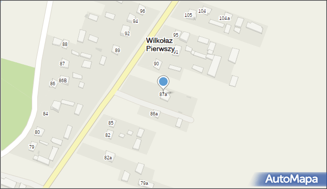 Wilkołaz Pierwszy, Wilkołaz Pierwszy, 87a, mapa Wilkołaz Pierwszy