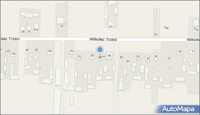 Wilkołaz Trzeci, Wilkołaz Trzeci, 88, mapa Wilkołaz Trzeci