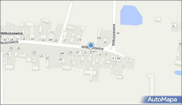 Wilkoszewice, Wilkoszewice, 12, mapa Wilkoszewice