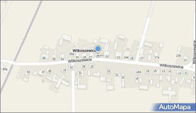 Wilkoszewice, Wilkoszewice, 25, mapa Wilkoszewice
