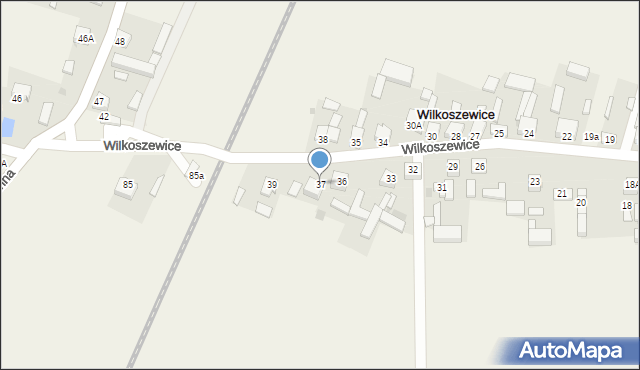 Wilkoszewice, Wilkoszewice, 37, mapa Wilkoszewice