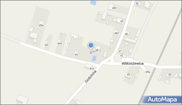 Wilkoszewice, Wilkoszewice, 43, mapa Wilkoszewice