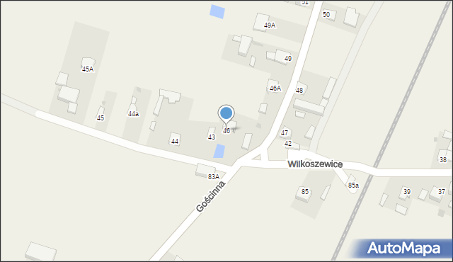 Wilkoszewice, Wilkoszewice, 46, mapa Wilkoszewice