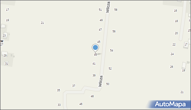 Wilków, Wilcza, 43, mapa Wilków