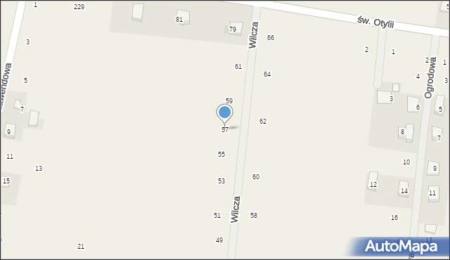 Wilków, Wilcza, 57, mapa Wilków