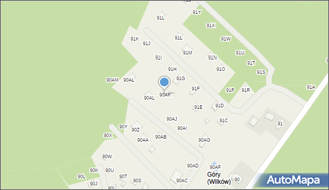 Wilków, Wilków, 90AK, mapa Wilków