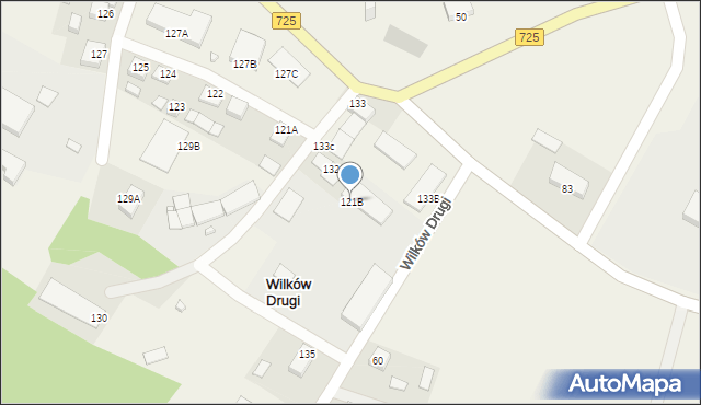 Wilków Drugi, Wilków Drugi, 121B, mapa Wilków Drugi