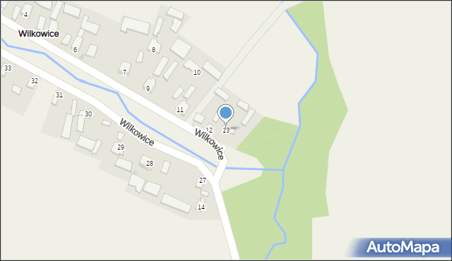 Wilkowice, Wilkowice, 13, mapa Wilkowice