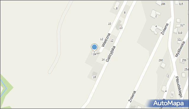 Wilkowice, Wietrzna, 14, mapa Wilkowice