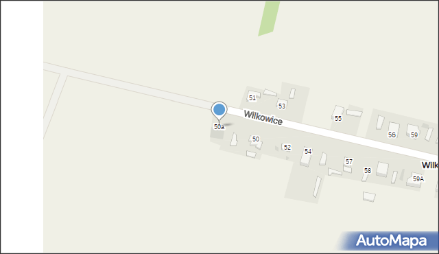 Wilkowice, Wilkowice, 50a, mapa Wilkowice