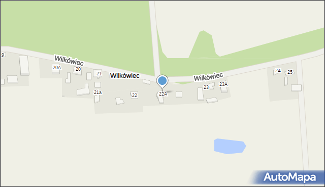 Wilkówiec, Wilkówiec, 22A, mapa Wilkówiec