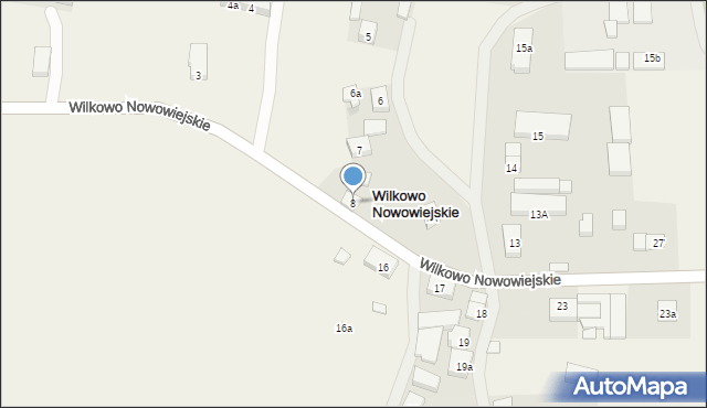 Wilkowo Nowowiejskie, Wilkowo Nowowiejskie, 8, mapa Wilkowo Nowowiejskie