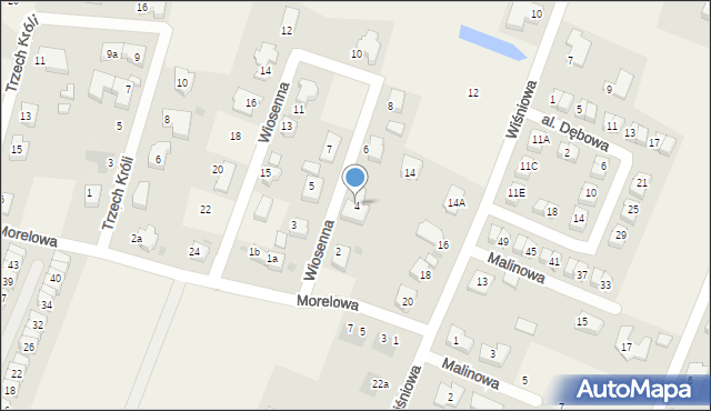 Wilkszyn, Wiosenna, 4, mapa Wilkszyn