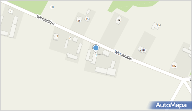 Wincentów, Wincentów, 1, mapa Wincentów