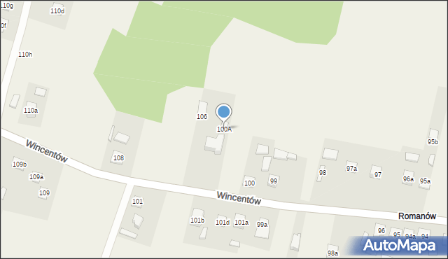 Wincentów, Wincentów, 100A, mapa Wincentów