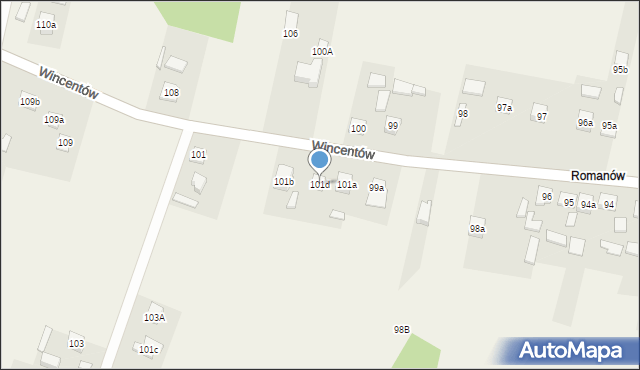 Wincentów, Wincentów, 101d, mapa Wincentów
