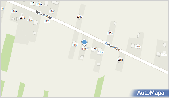 Wincentów, Wincentów, 115D, mapa Wincentów