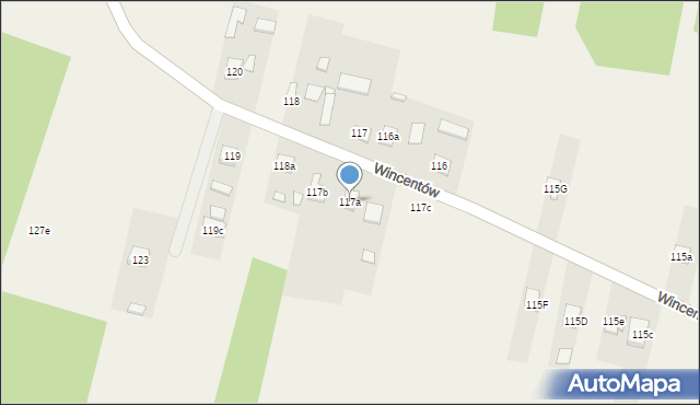Wincentów, Wincentów, 117a, mapa Wincentów