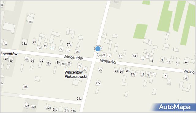 Wincentów, Wincentów, 22, mapa Wincentów