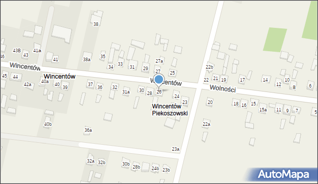 Wincentów, Wincentów, 26, mapa Wincentów