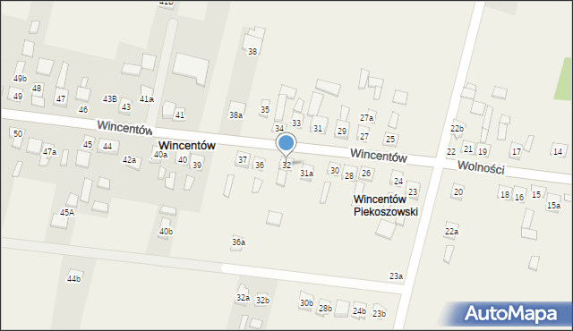 Wincentów, Wincentów, 32, mapa Wincentów