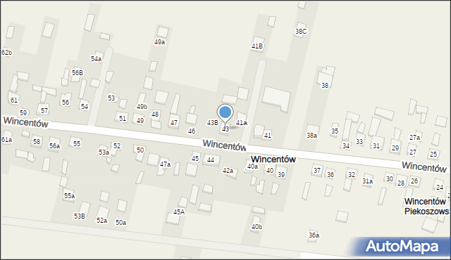 Wincentów, Wincentów, 43, mapa Wincentów