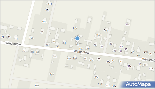 Wincentów, Wincentów, 61, mapa Wincentów