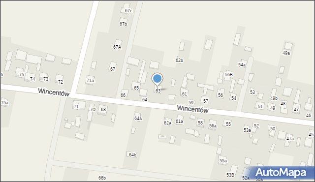 Wincentów, Wincentów, 63, mapa Wincentów