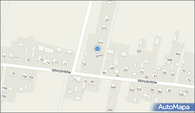 Wincentów, Wincentów, 67, mapa Wincentów