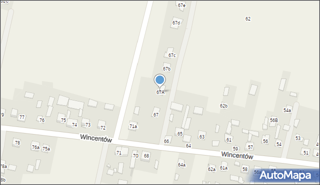 Wincentów, Wincentów, 67A, mapa Wincentów