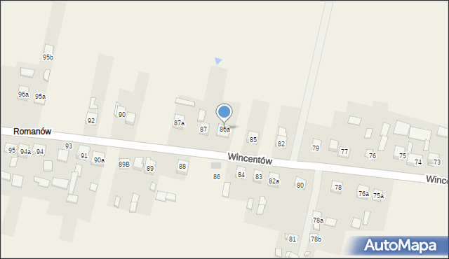 Wincentów, Wincentów, 86a, mapa Wincentów