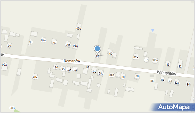 Wincentów, Wincentów, 92, mapa Wincentów