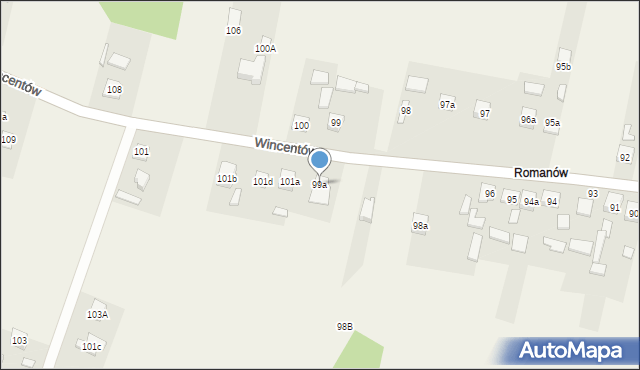 Wincentów, Wincentów, 99a, mapa Wincentów