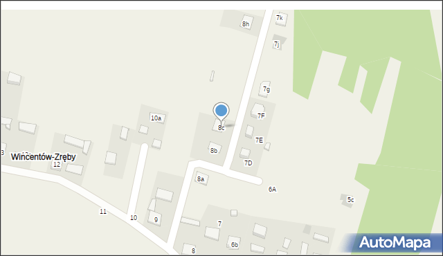 Wincentów, Wincentów-Zręby, 8c, mapa Wincentów