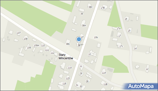 Wincentów, Wincentów, 38, mapa Wincentów