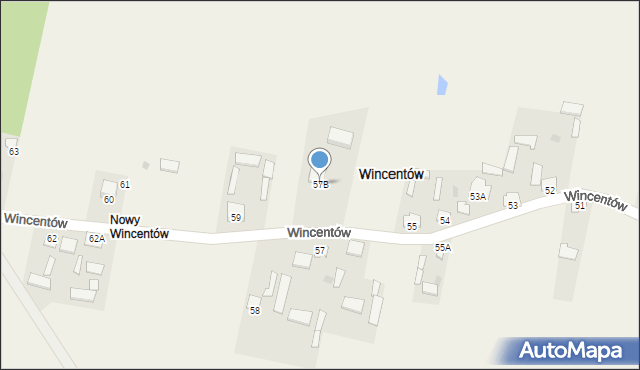 Wincentów, Wincentów, 57B, mapa Wincentów