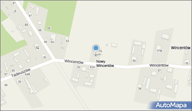 Wincentów, Wincentów, 60, mapa Wincentów