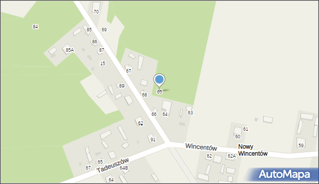 Wincentów, Wincentów, 65, mapa Wincentów