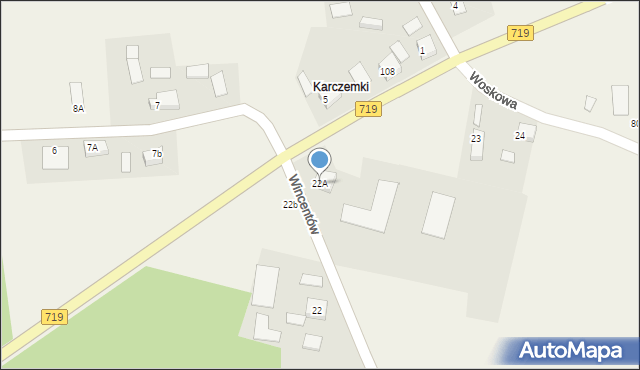 Wincentów, Wincentów, 22A, mapa Wincentów