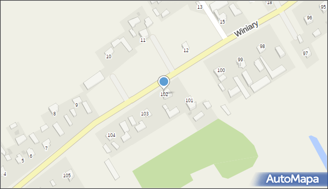 Winiary, Winiary, 102, mapa Winiary