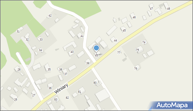 Winiary, Winiary, 43, mapa Winiary