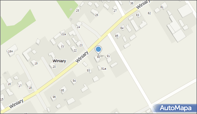 Winiary, Winiary, 92, mapa Winiary