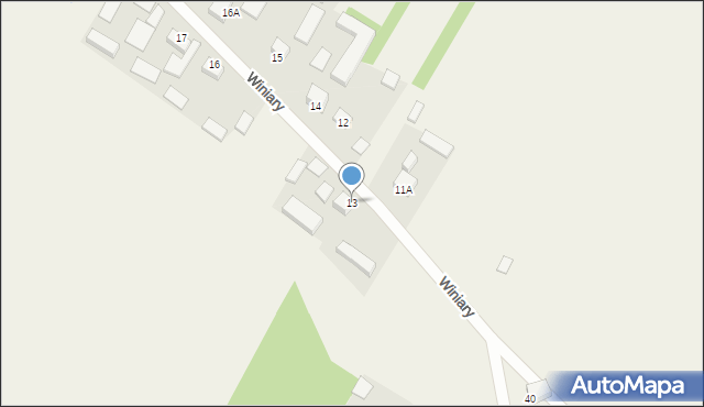 Winiary, Winiary, 13, mapa Winiary