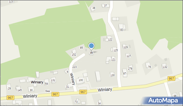 Winiary, Winiary, 86, mapa Winiary