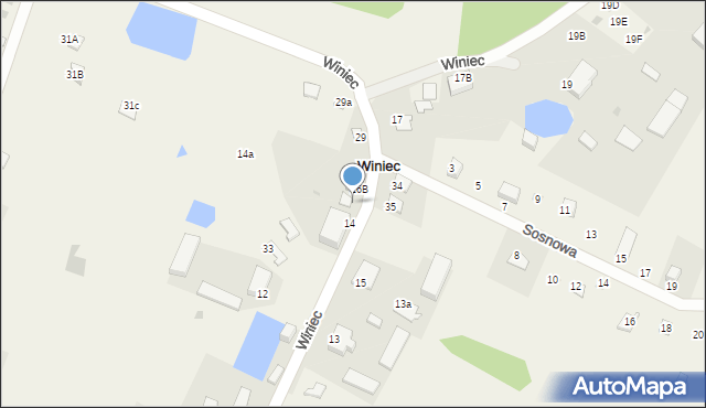 Winiec, Winiec, 16a, mapa Winiec