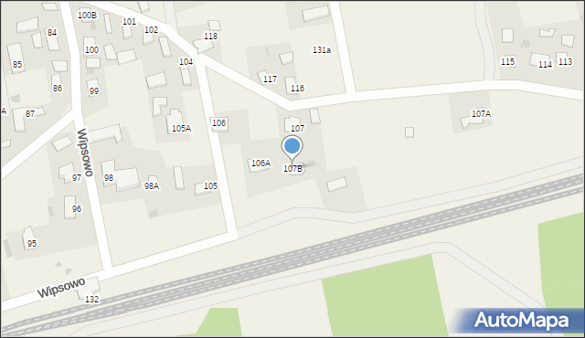 Wipsowo, Wipsowo, 107B, mapa Wipsowo
